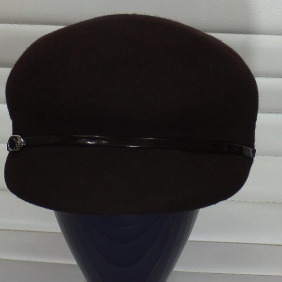 Nine West Wool Hat Brown newsboy classic One size - Picture 1 of 9